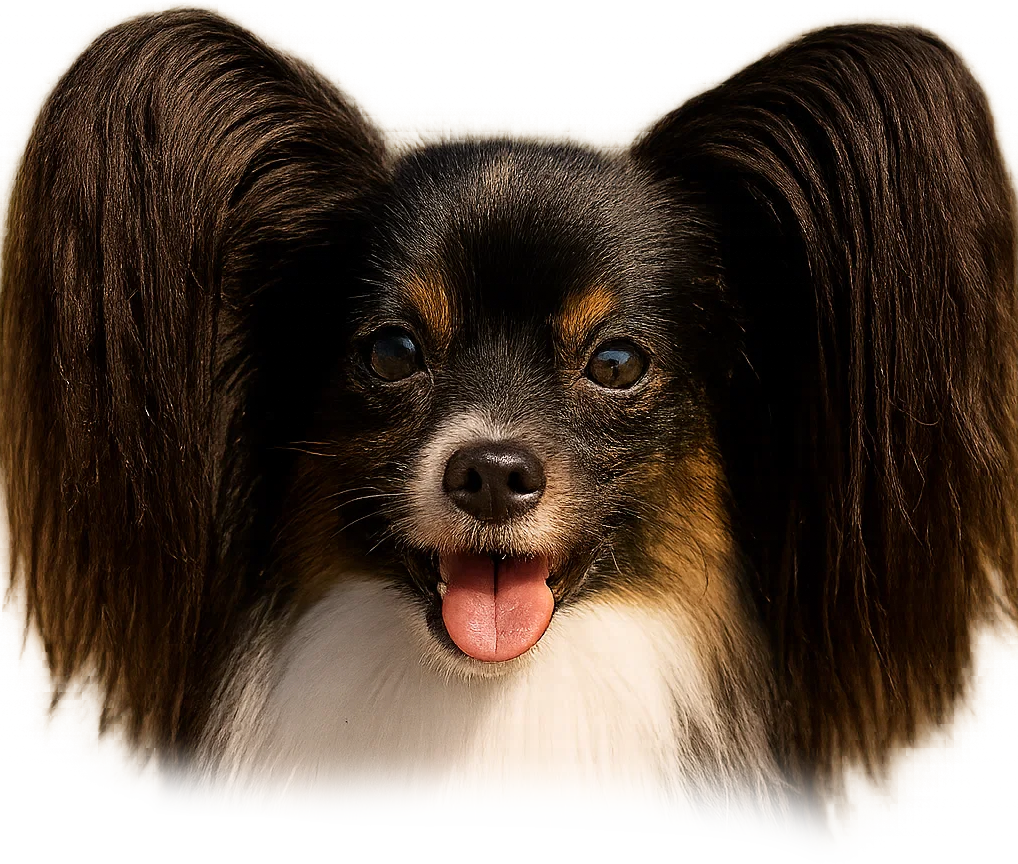 Głowa psa rasy Papillon